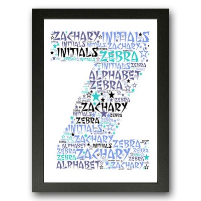 Alphabet Letter Z Personalised WordArt Gift